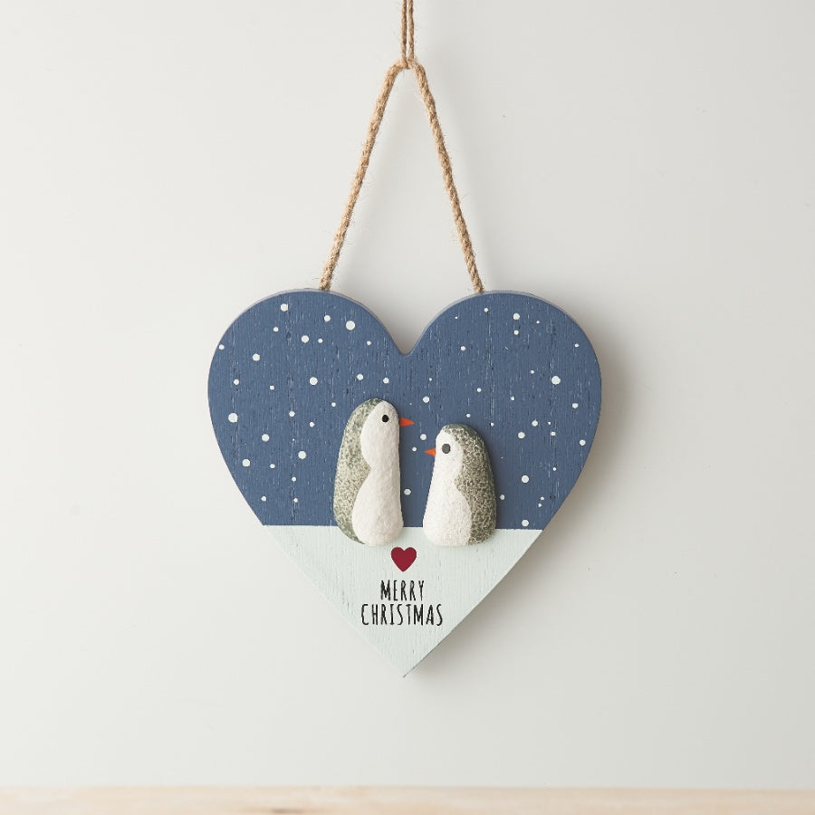 Merry Christmas Penguin Sign, 13cm