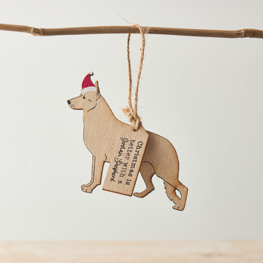 Christmas German Shepherd silhouette hanger 