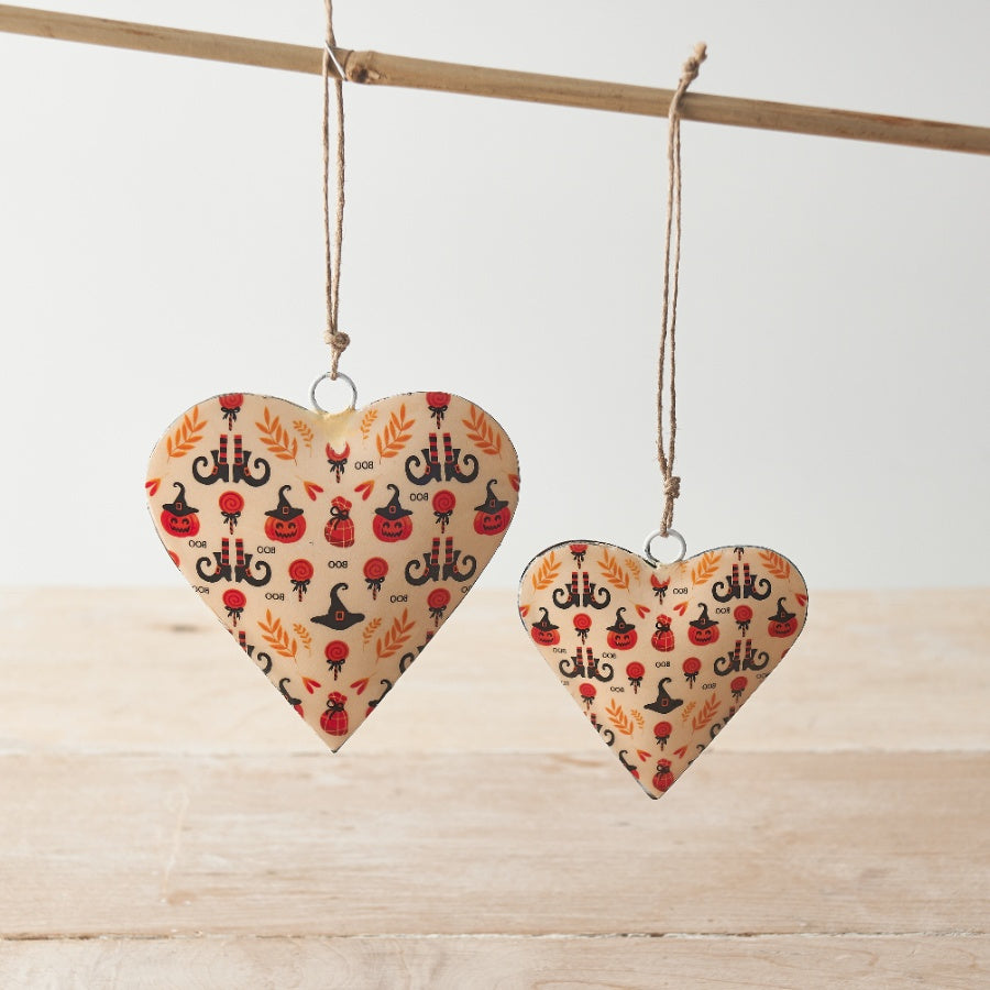 BOO Halloween Heart 10cm Colorful Cute Metal Jute String Halloween Decor