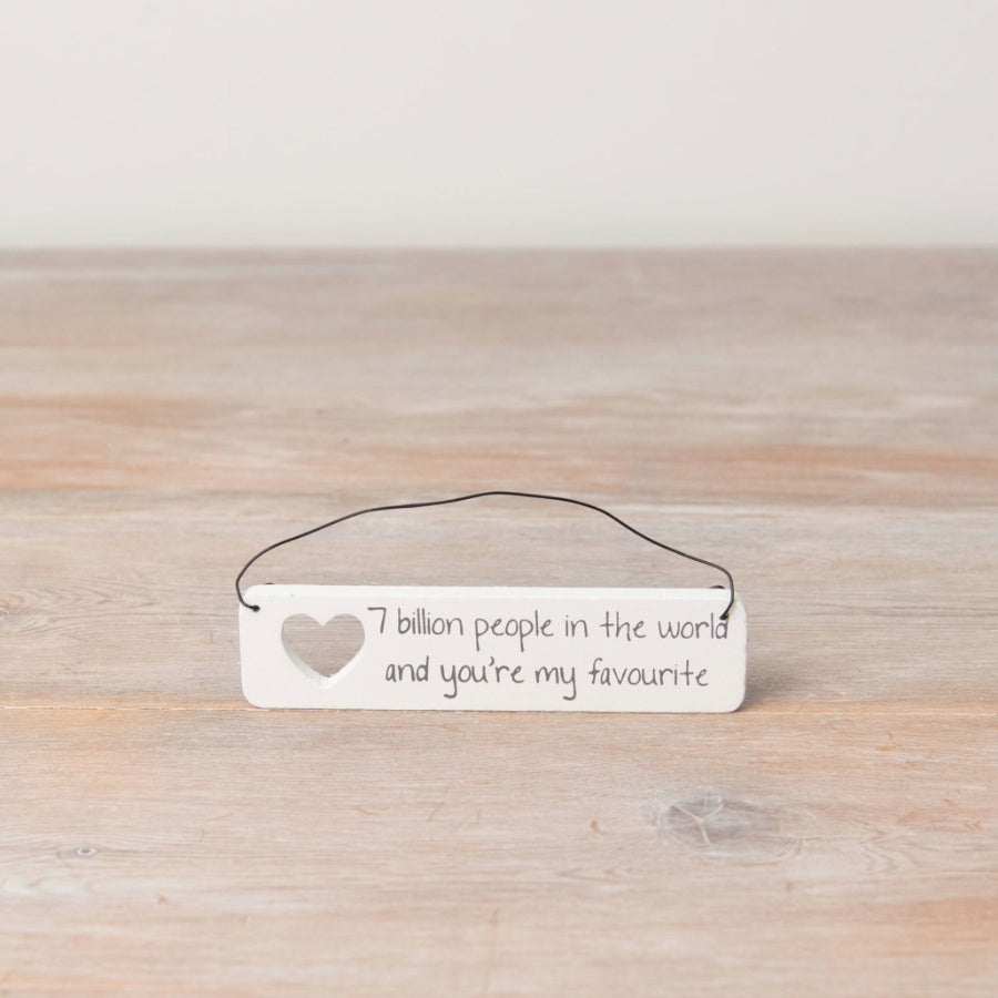 Mini Sentiment Wooden Hanging Sign 12cm – Heart Cut Out Plaque with Twine, Thoughtful Gift Decor