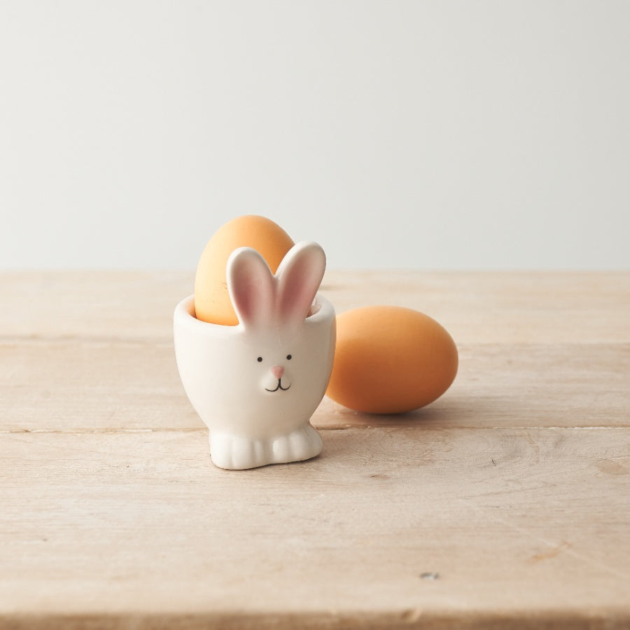 Bunny Egg Cup 9cm Ceramic Pink Ears Easter Breakfast Gift Table Decor