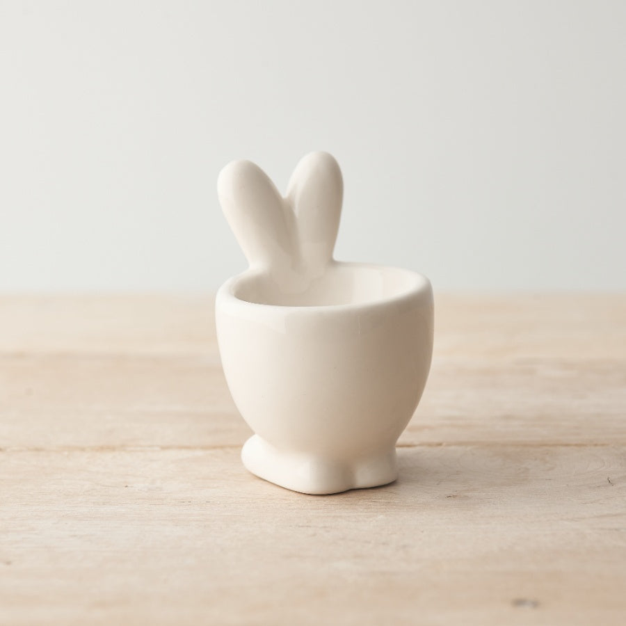 Bunny Egg Cup 9cm Ceramic Pink Ears Easter Breakfast Gift Table Decor
