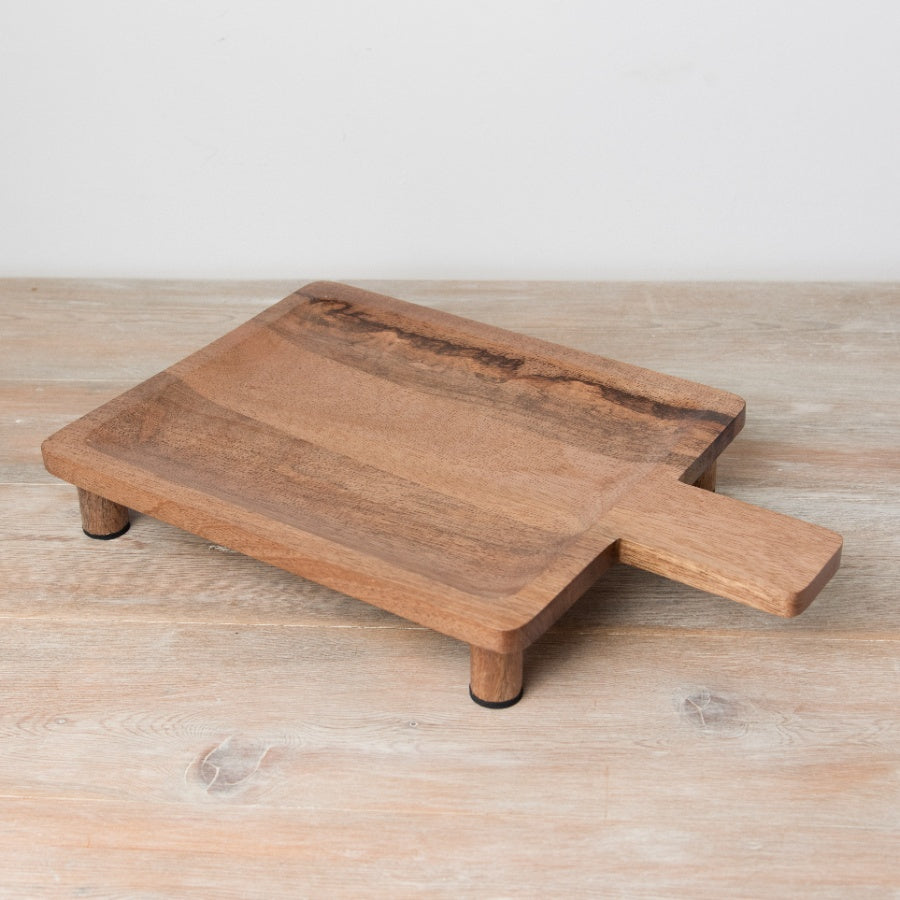 Wooden Display Board with Feet – 40cm Rustic Tray for Home Decor and Styling