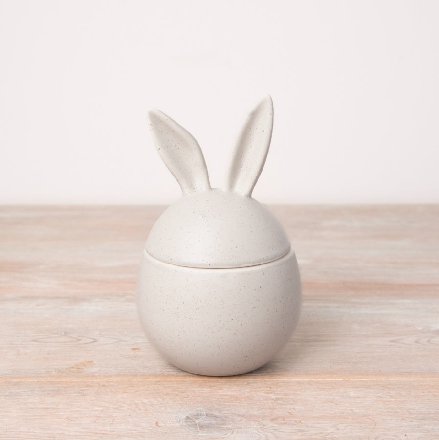 Speckled Bunny Pot 18cm Chic Easter Storage Decorative Treat Holder