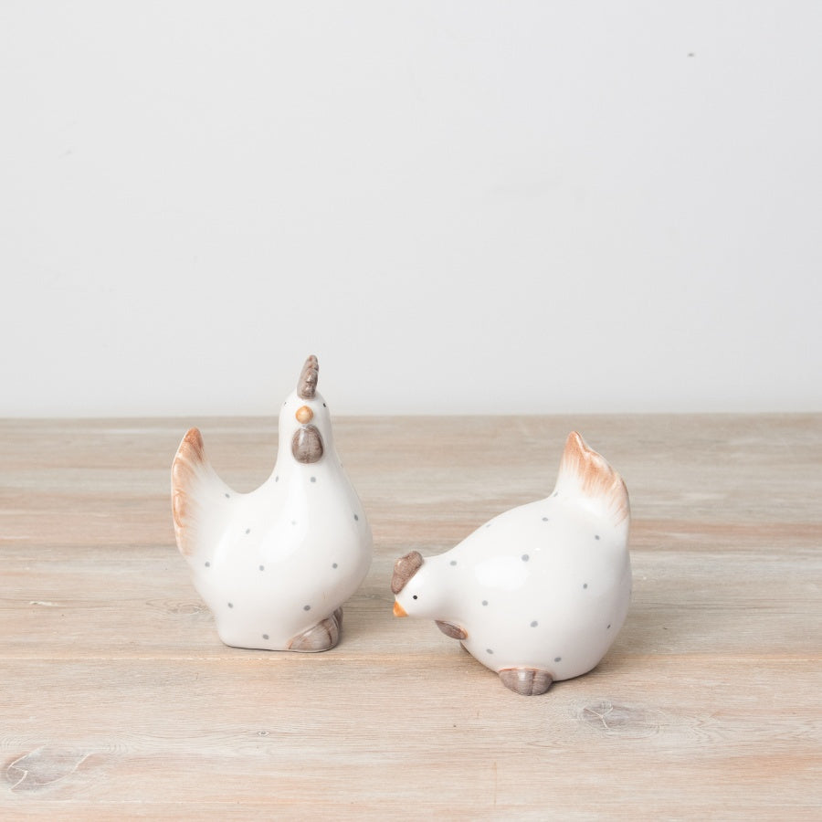 Dotty Chicken Ornament 13cm Country Style Decor Rustic Farmhouse Accent
