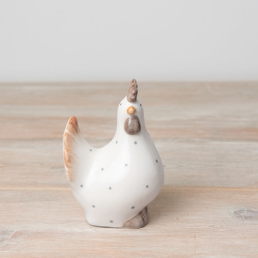 Dotty Chicken Ornament 13cm Country Style Decor Rustic Farmhouse Accent