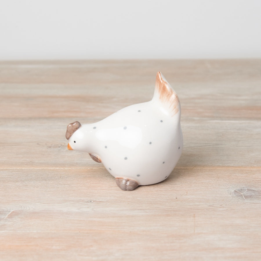 Dotty Chicken Ornament 10.5cm Country Style Polka Dot Farmhouse Decor