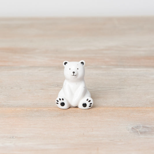 Speckled Bear Ornament 5cm Porcelain Figurine Delicate Finish Sentimental Gift
