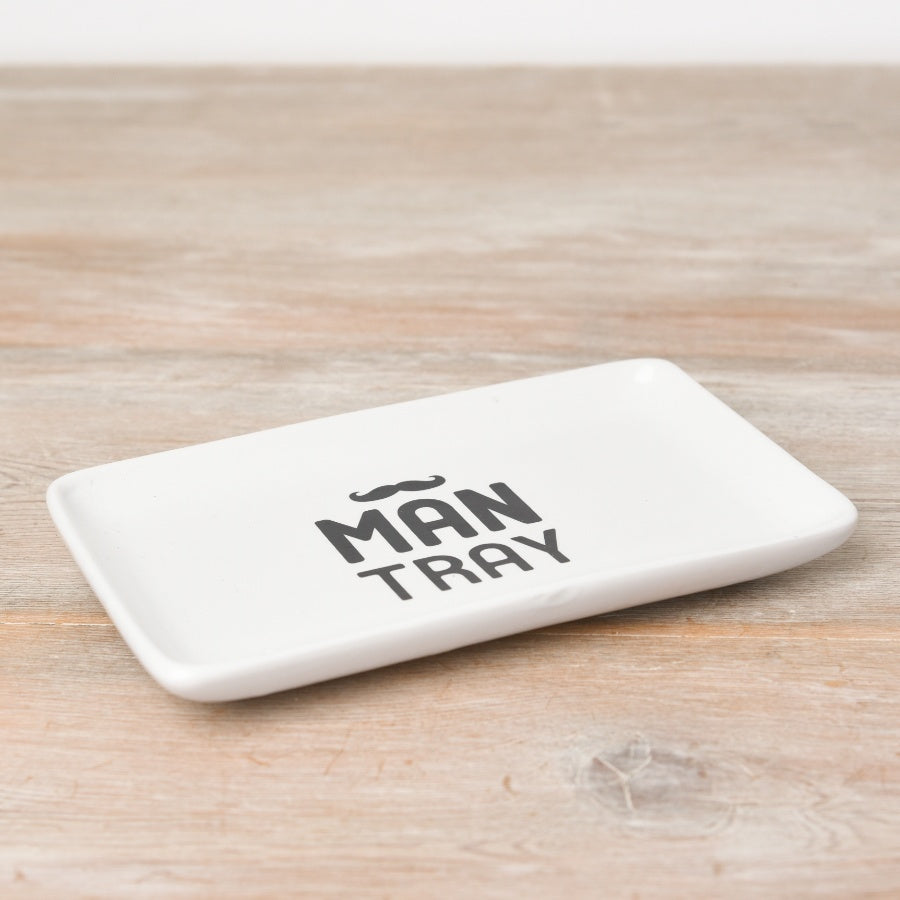 Ceramic Man Tray 16.5cm Moustache Design Contemporary Gift for Him