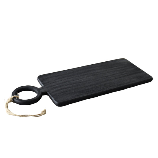 Black Rectangle Kitchen Board 51cm – Monochrome Design with Chunky Circular Handle