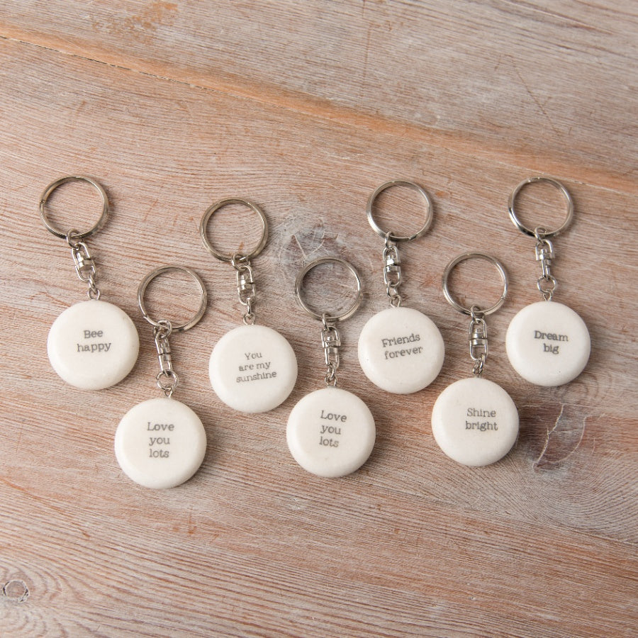 Double Sided Marble Keyring – 24pcs Assorted Inspirational Quote Keychains
