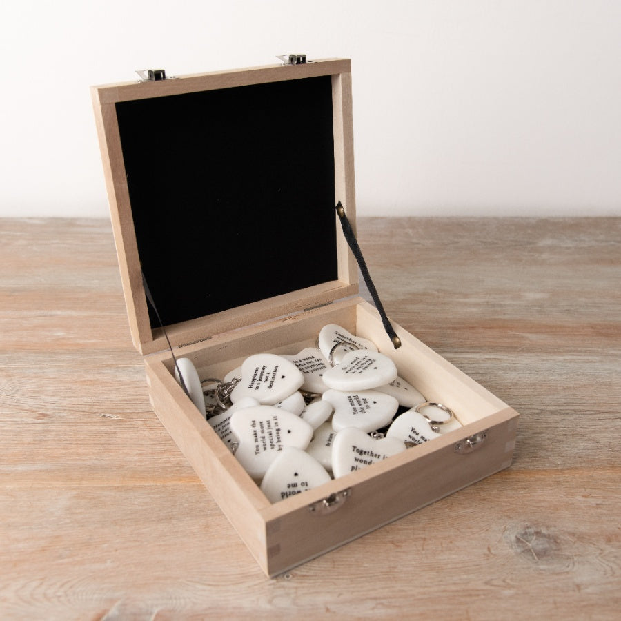 Natural White Marble Keychain – 4.8cm Motivational Pebble Keyring Assortment