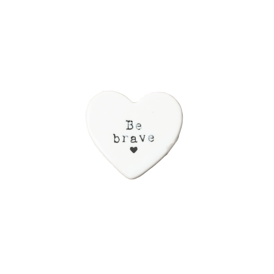 Heart Shaped Be Brave Token – 4cm Encouragement Gift Small Keepsake