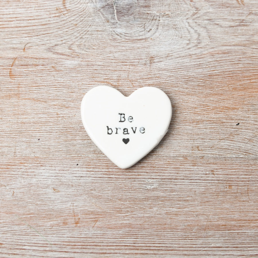 Heart Shaped Be Brave Token – 4cm Encouragement Gift Small Keepsake