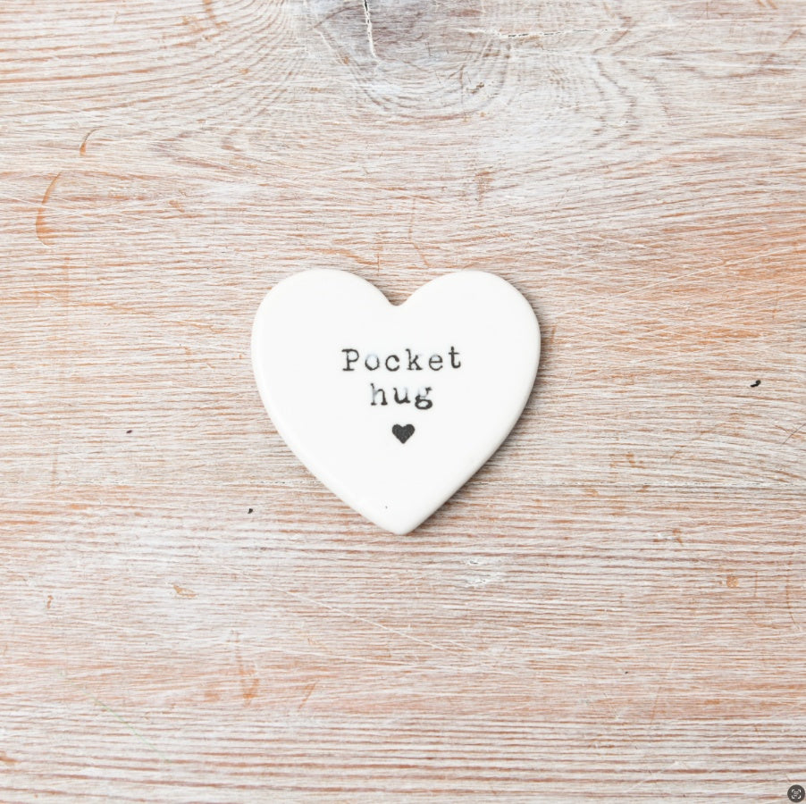 Porcelain Pocket Hug Heart Small Token Gift Keepsake for Friends and Loved Ones