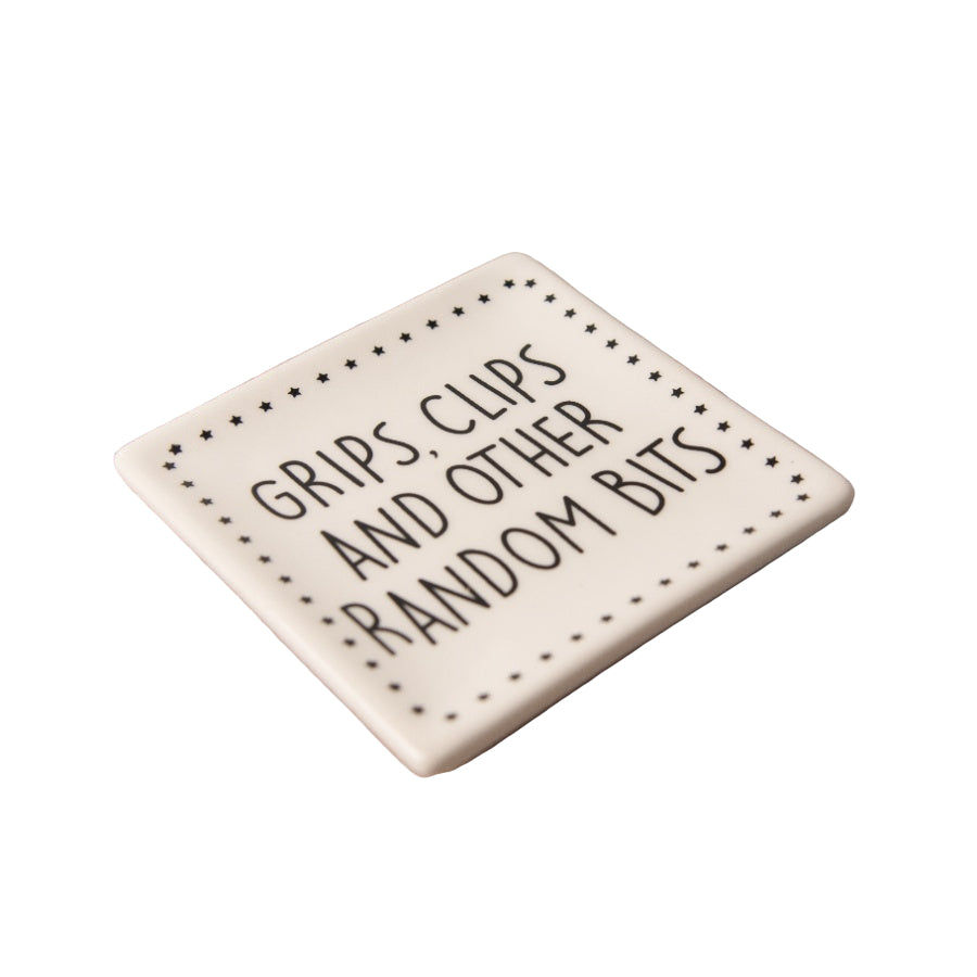 Ceramic Grips Trinket Dish – 10cm Bold Stylish Storage Plate for Clips and Bits