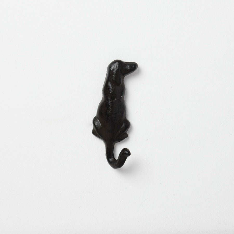 Cast Iron Dog Tail Hook – 13cm Wall Mount Lead and Collar Holder Gift Idea