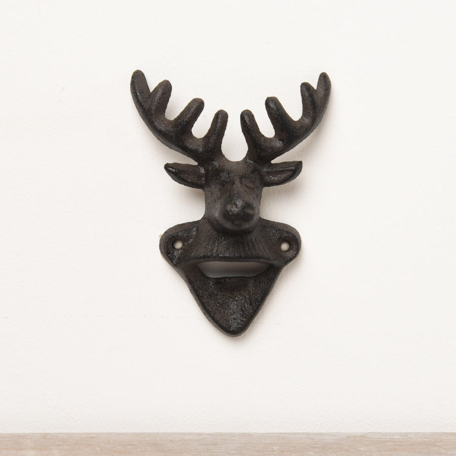 Cast Iron Stag Bottle Opener – 14cm Rustic Deer Head Bar Tool Gift Idea