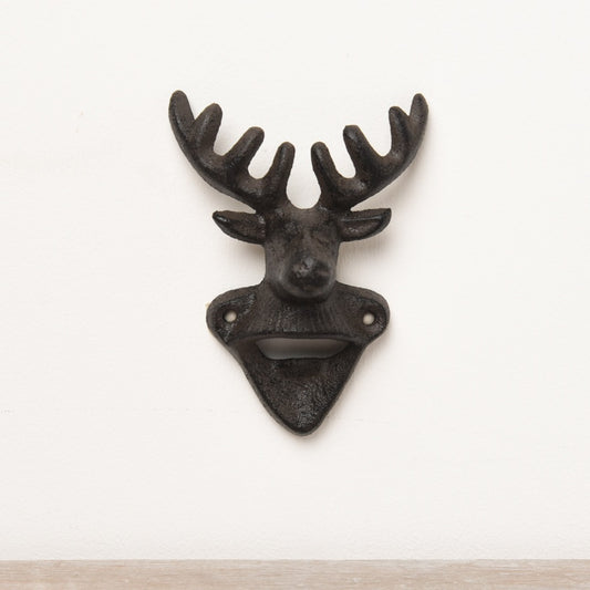Cast Iron Stag Bottle Opener – 14cm Rustic Deer Head Bar Tool Gift Idea