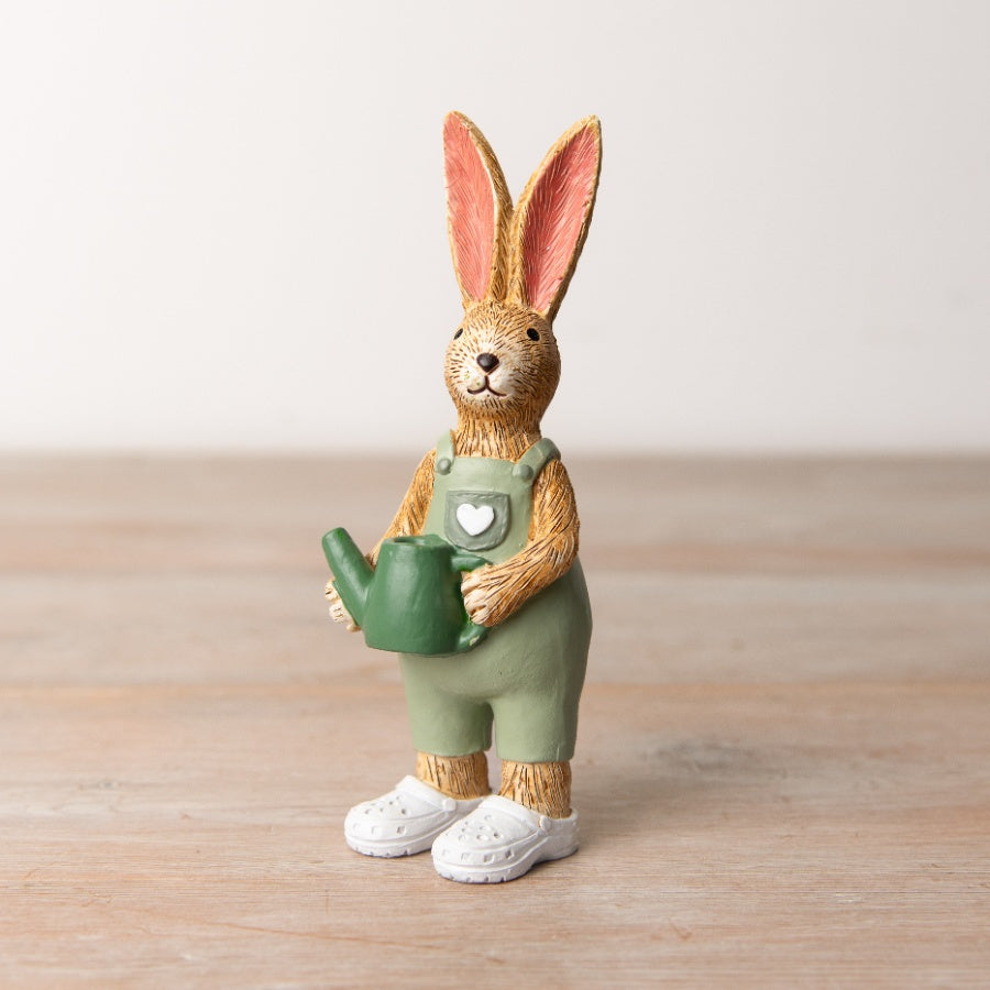 Jasper Rabbit Gardening 15cm Bunny Ornament with Watering Can and Dungarees