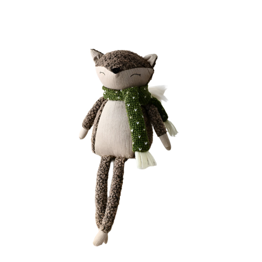 Fabric Sitting Fox 42cm – Long Legs Woodland Christmas Decoration, Fluffy Tail Accent
