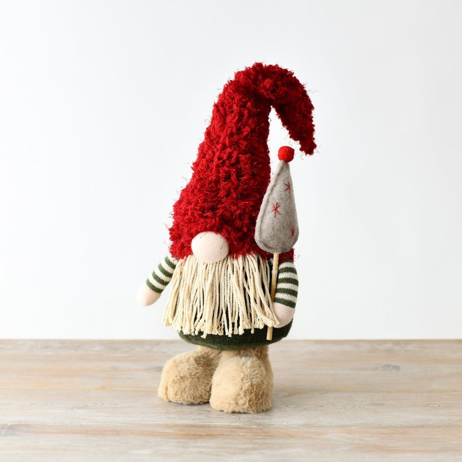 Standing Traditional Gonk 50cm – String Beard, Fluffy Hat, Tree, Christmas Decoration