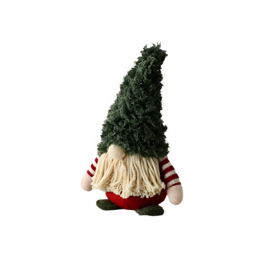 Small Red Green Gonk 24cm – String Beard, Festive Christmas Decoration, Holiday Figure