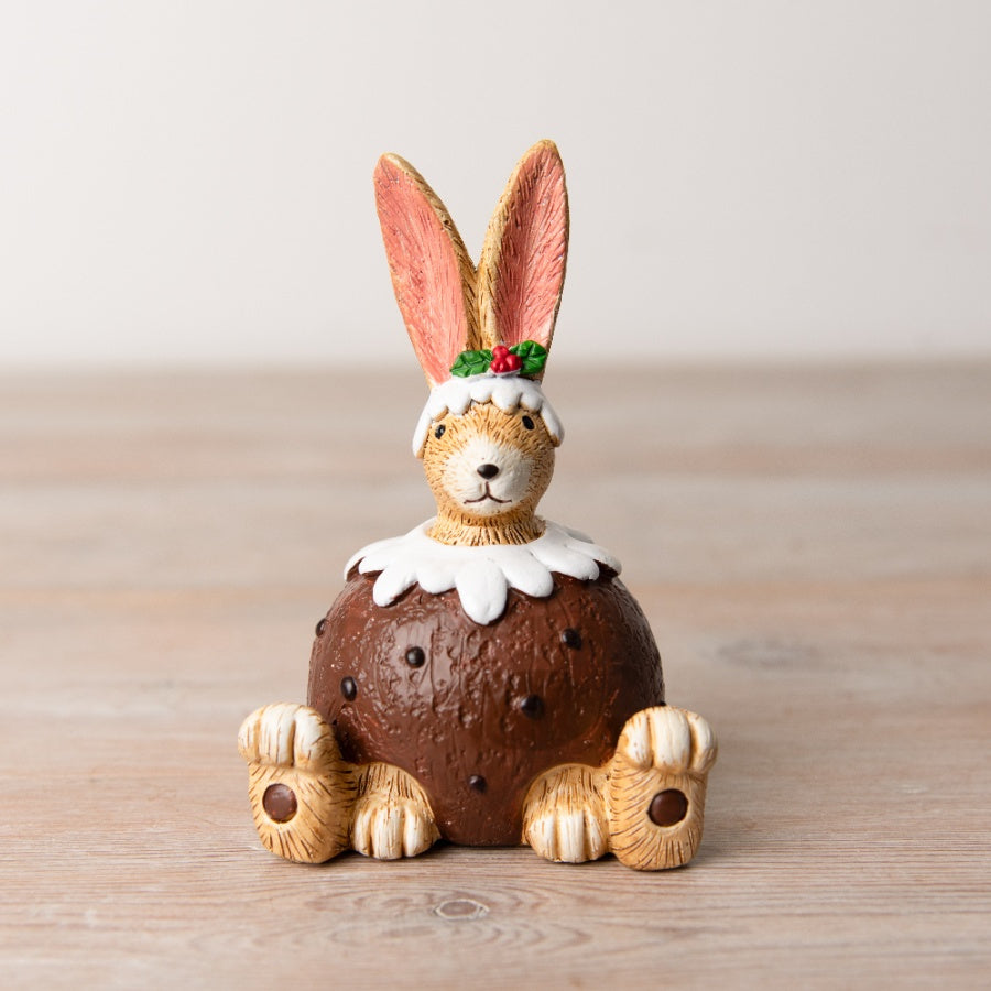 Jasper Rabbit Christmas Pudding 12cm Bunny Ornament Holiday Seasonal Gift