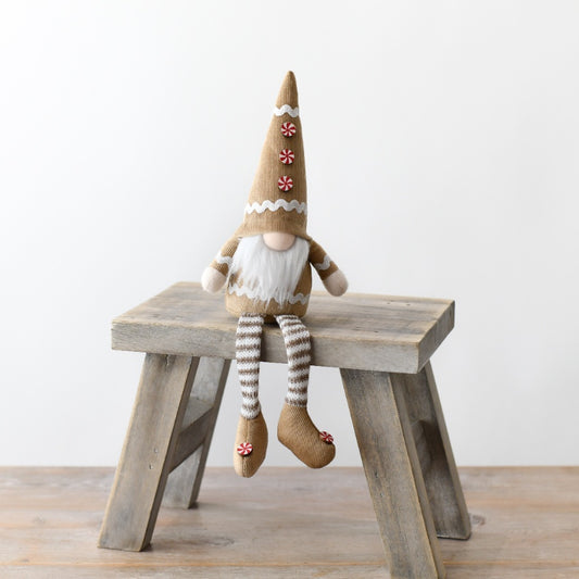 Gingerbread Gonk Figurine 30cm – Festive Holiday Décor, Rustic Handcrafted Charm