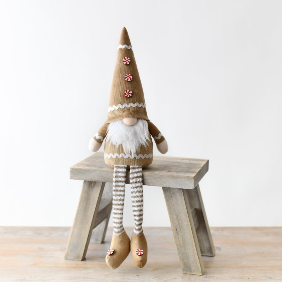 Gingerbread Gonk Figurine 43cm – Festive Holiday Décor, Rustic Handcrafted Charm