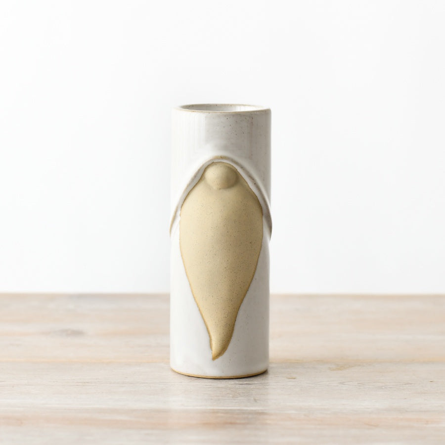Natural Gonk T-Light Holder 12.5cm Reactive Glazed Ceramic Raw Beard Decor
