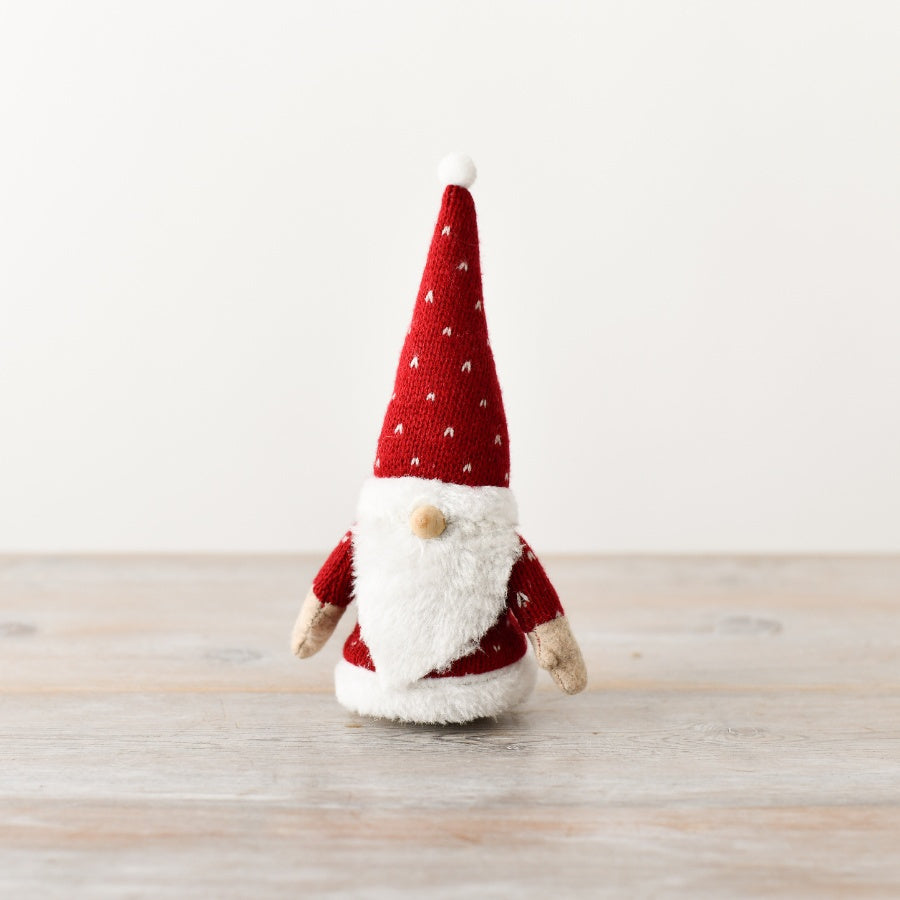 Red Sitting Santa Gonk 20cm Festive Christmas Shelf Decoration