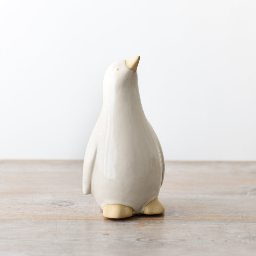 Ceramic White Glazed Penguin 15cm Modern Minimalist Christmas Ornament