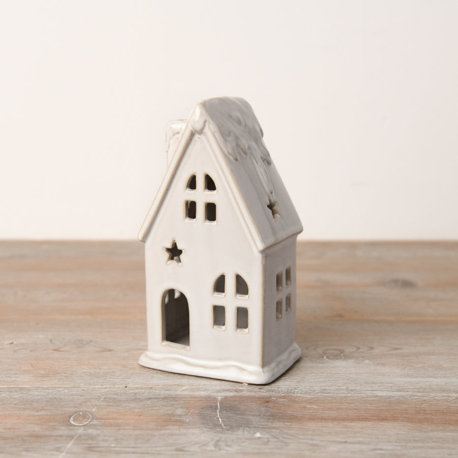 LED Reactive Glaze House Snowy Roof 7cm x 14cm Festive Home Decor