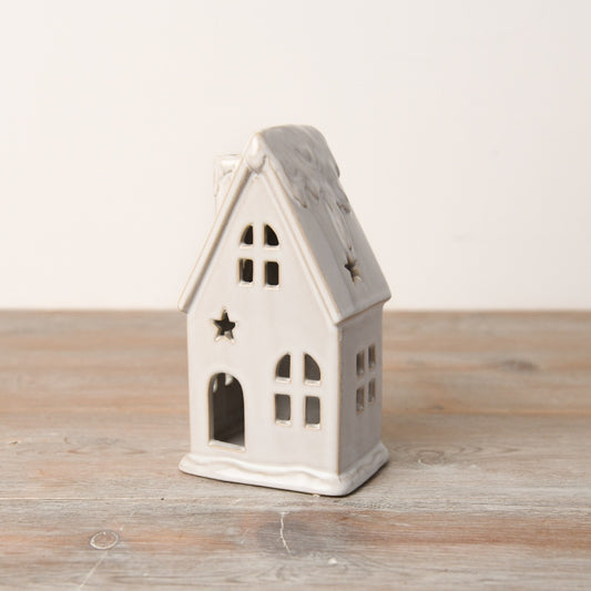 LED Reactive Glaze House Snowy Roof 7cm x 14cm Festive Home Decor