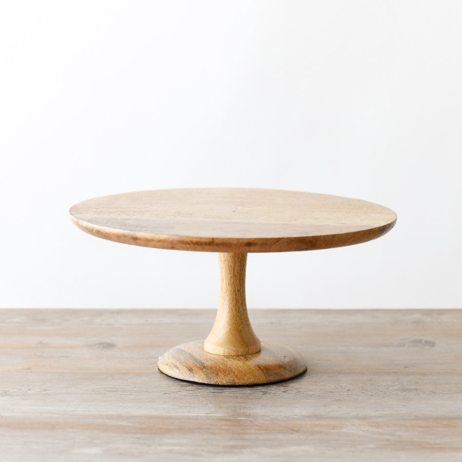 Mango Wood Cake Plate 30cm Elegant Natural Wood Cake Stand