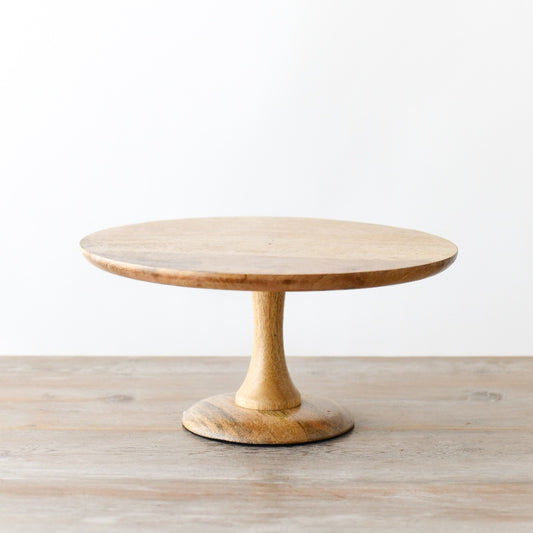 Mango Wood Cake Plate 30cm Elegant Natural Wood Cake Stand