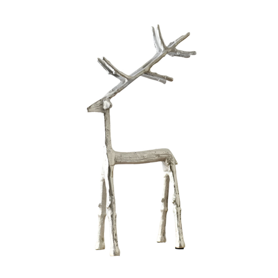 Silver Aluminium Reindeer 35cm – Elegant Standing Christmas Decoration for Stylish Holiday Displays