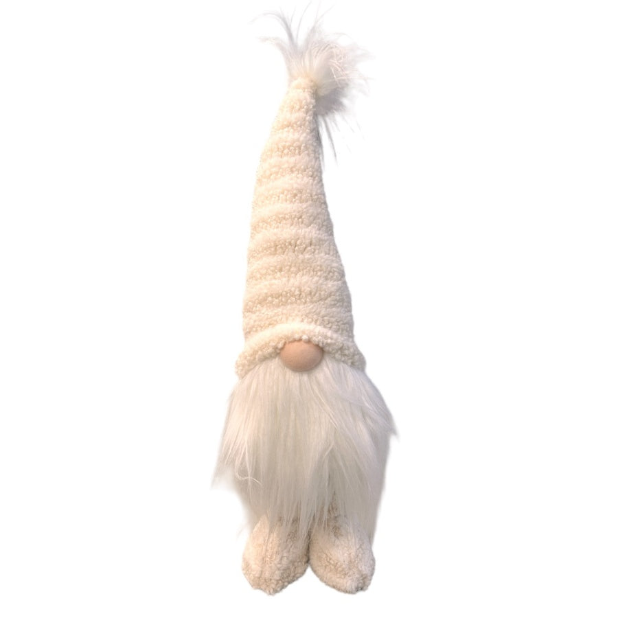White Sherpa Gonk 46cm – Fluffy Winter Decoration, Soft Nordic Christmas Gnome