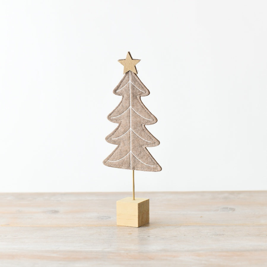Beige Felt Tree, 28cm