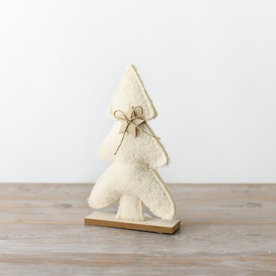 Sherpa Christmas Tree On Wooden Base, 23cm
