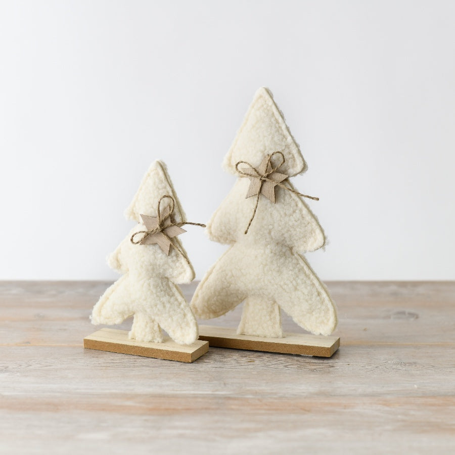 Sherpa Christmas Tree On Wooden Base, 23cm