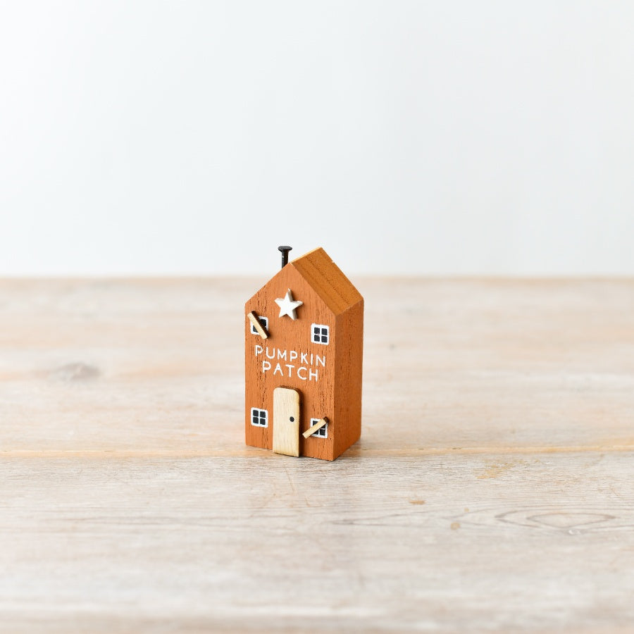 Pumpkin Patch Halloween House Block, 8cm