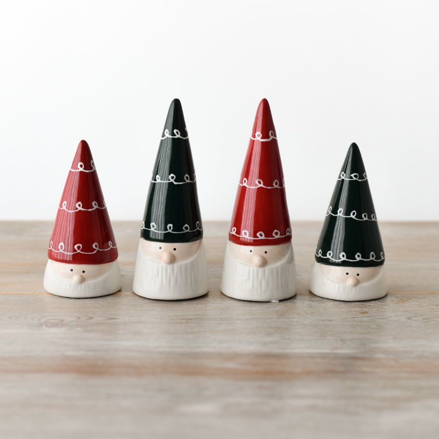 Green Ceramic Santa 11cm