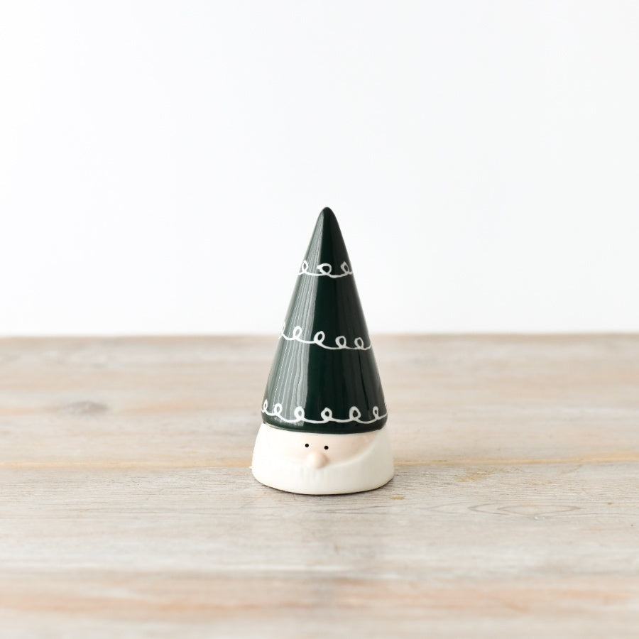 Green Ceramic Santa 11cm