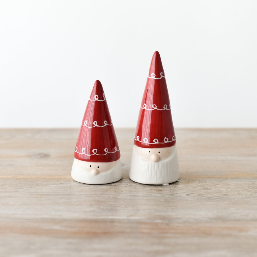 Red Ceramic Santa – 15cm Festive Christmas Ornament, Classic Holiday Home Decoration