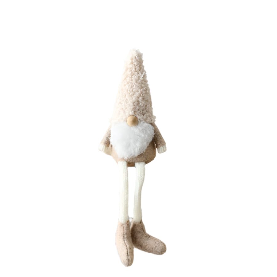 Sitting Gonk 18cm with Dangly Legs – Natural Tone Gnome Ornament, Whimsical Shelf Sitter with Hat & Boots for Seasonal or Everyday Decor