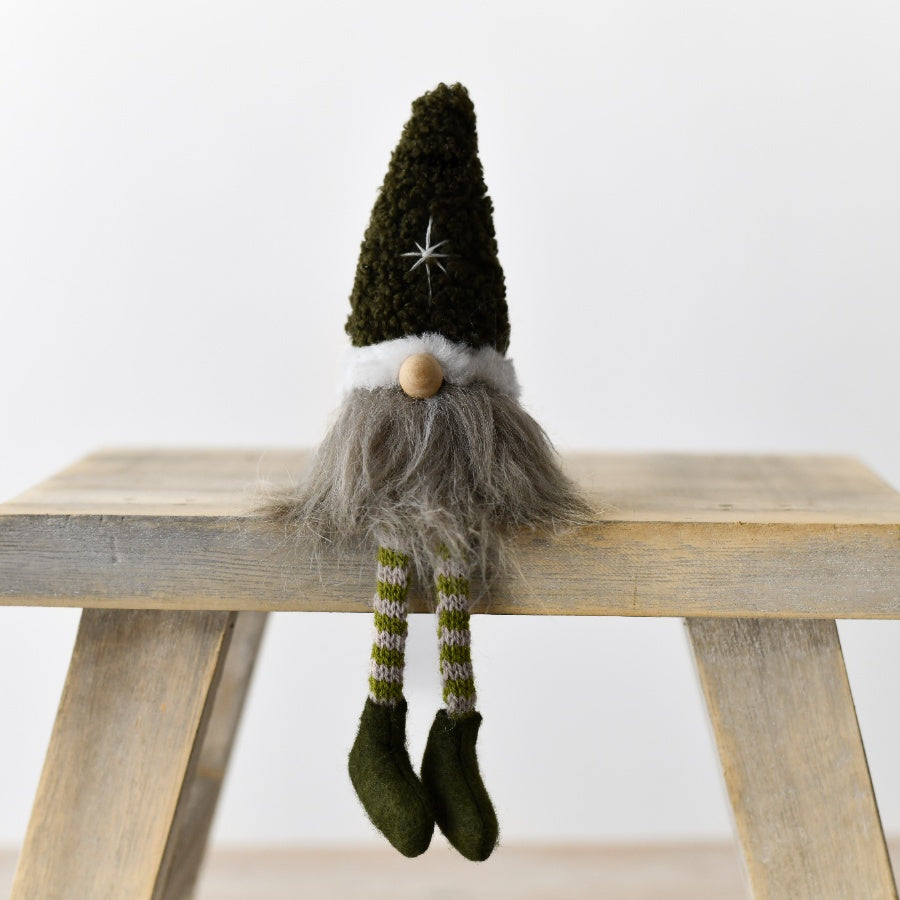 Green Gonk Ornament 19cm Festive Scandinavian Christmas Shelf Decoration
