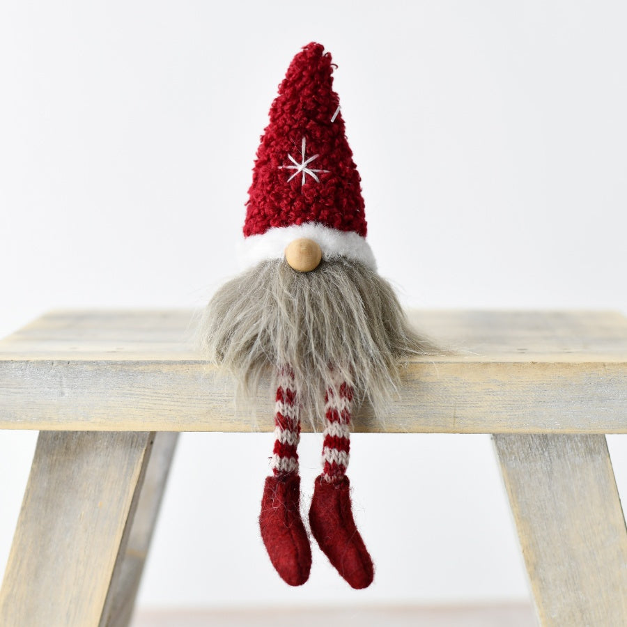 Red Gonk Ornament 19cm Festive Scandinavian Christmas Shelf Decoration