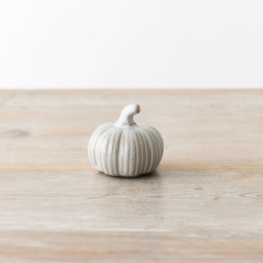 Reactive Glaze Pumpkin Ornament 5.5cm White Ceramic Halloween Table Decor